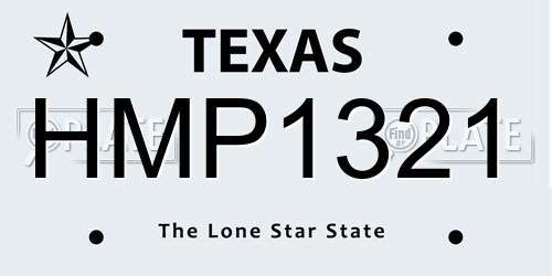 HMP1321 Texas License Plate