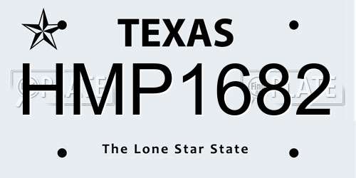 HMP1682 Texas License Plate