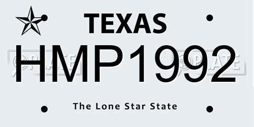 HMP1992 Texas License Plate