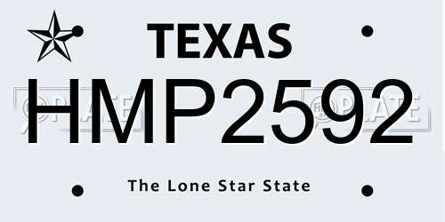 HMP2592 Texas License Plate