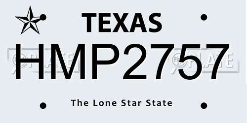 HMP2757 Texas License Plate