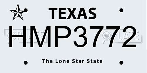 HMP3772 Texas License Plate