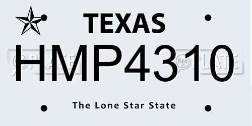 HMP4310 Texas License Plate