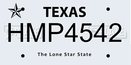HMP4542 Texas License Plate