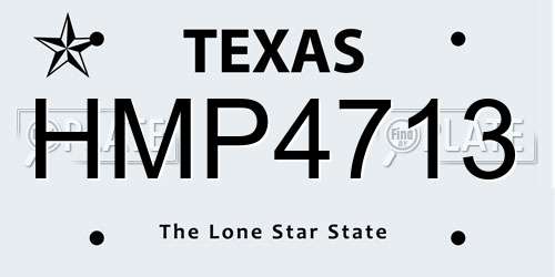 HMP4713 Texas License Plate