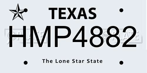 HMP4882 Texas License Plate