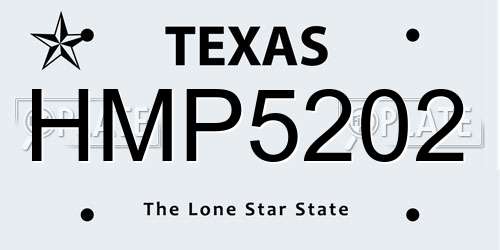 HMP5202 Texas License Plate