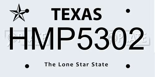 HMP5302 Texas License Plate