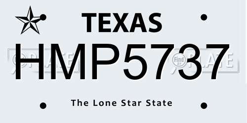 HMP5737 Texas License Plate