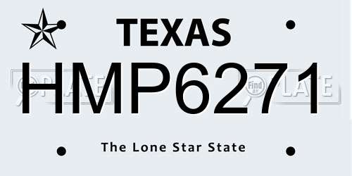 HMP6271 Texas License Plate