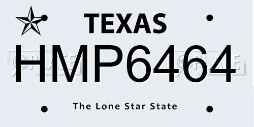 HMP6464 Texas License Plate
