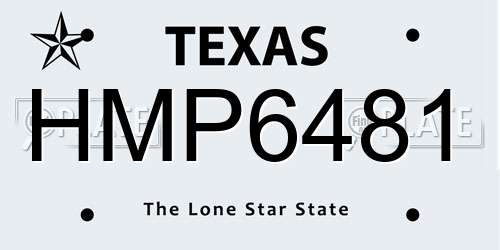 HMP6481 Texas License Plate