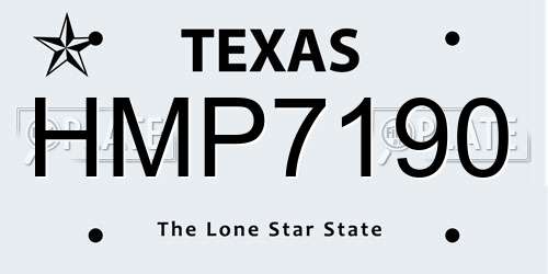 HMP7190 Texas License Plate