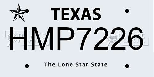 HMP7226 Texas License Plate