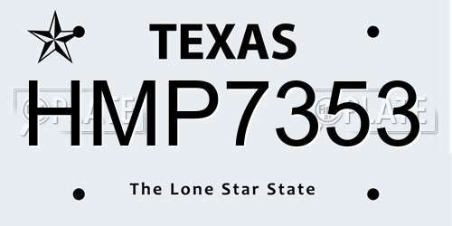 HMP7353 Texas License Plate