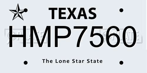 HMP7560 Texas License Plate