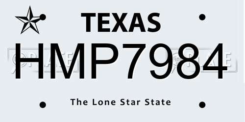 HMP7984 Texas License Plate