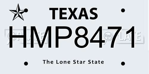 HMP8471 Texas License Plate