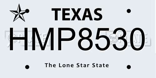 HMP8530 Texas License Plate