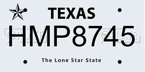 HMP8745 Texas License Plate