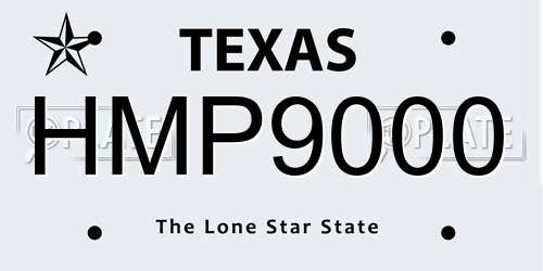 HMP9000 Texas License Plate