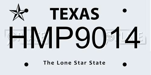 HMP9014 Texas License Plate