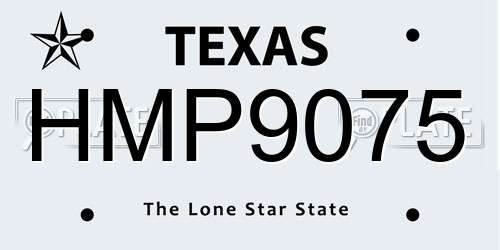 HMP9075 Texas License Plate