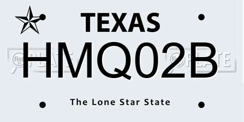 HMQ02B Texas License Plate