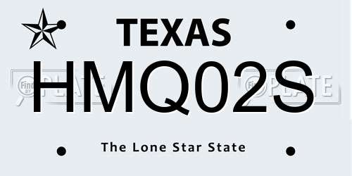 HMQ02S Texas License Plate