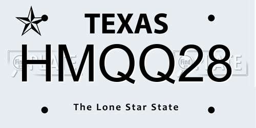 HMQQ28 Texas License Plate