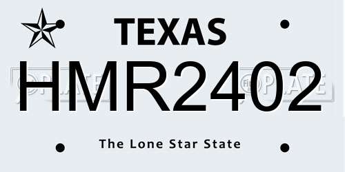 HMR2402 Texas License Plate