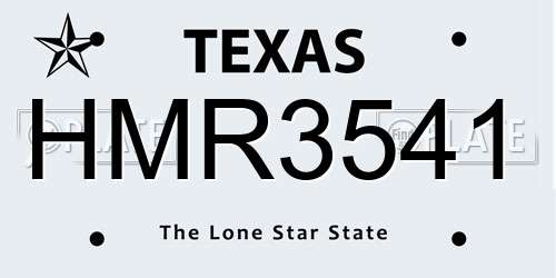 HMR3541 Texas License Plate
