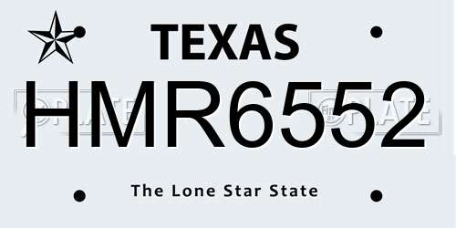HMR6552 Texas License Plate