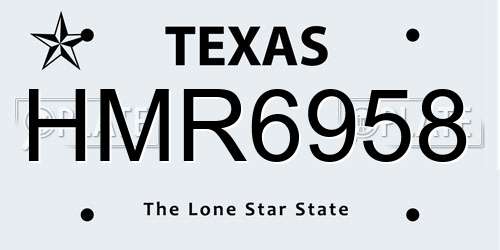HMR6958 Texas License Plate