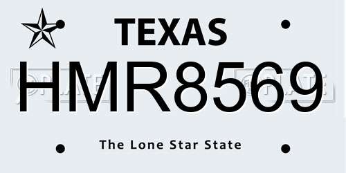 HMR8569 Texas License Plate