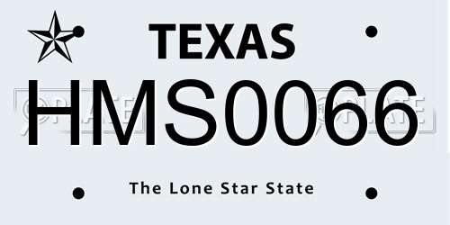 HMS0066 Texas License Plate