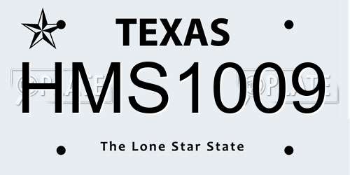 HMS1009 Texas License Plate