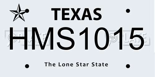 HMS1015 Texas License Plate
