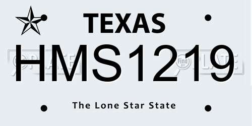 HMS1219 Texas License Plate