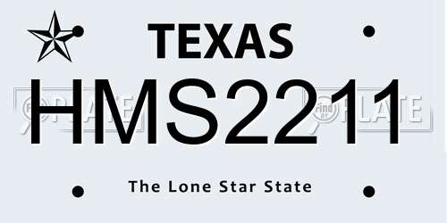HMS2211 Texas License Plate