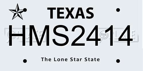 HMS2414 Texas License Plate