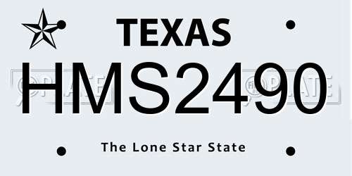 HMS2490 Texas License Plate