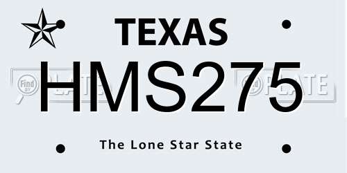 HMS275 Texas License Plate