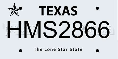 HMS2866 Texas License Plate