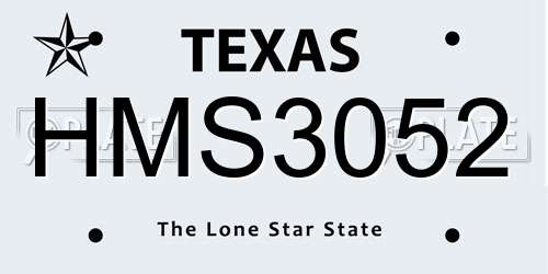 HMS3052 Texas License Plate