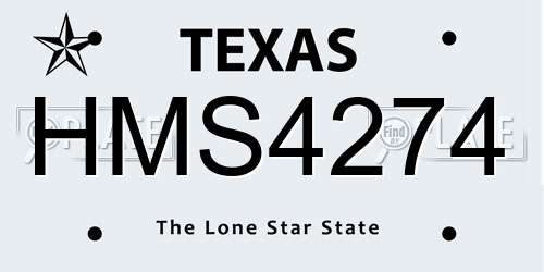HMS4274 Texas License Plate