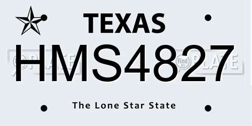 HMS4827 Texas License Plate