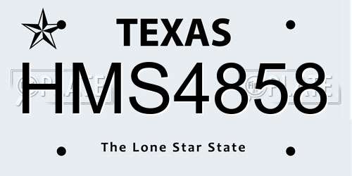 HMS4858 Texas License Plate