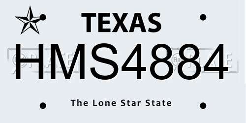 HMS4884 Texas License Plate