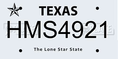 HMS4921 Texas License Plate
